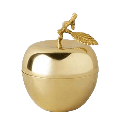 BRASS APPLE PLAIN CANDLE CONTAINER (POLISH)